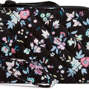 Women's Cotton Double Zip ID Wallet RFID Protection Recycled Fabric Small